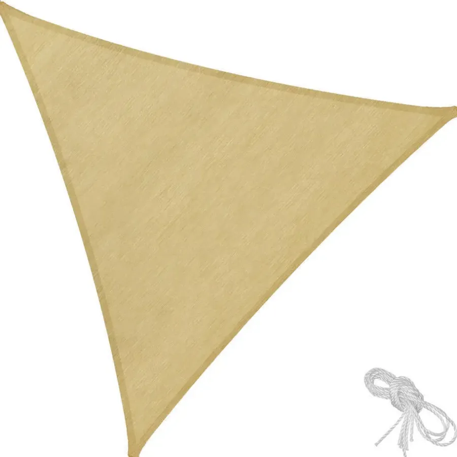 tectake Polyethyleen zonneluifel driehoekig beige, Beige