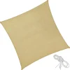 Schaduwdoeken-tectake Polyethyleen zonnezeil vierkant beige, Beige