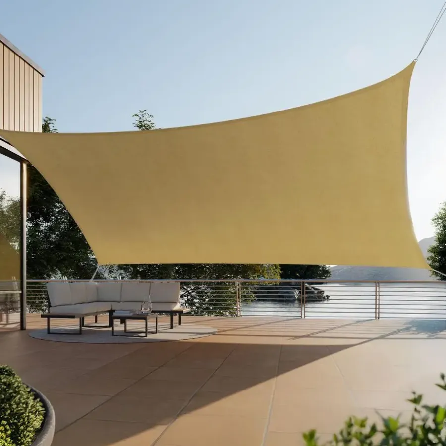 tectake Schaduwdoek Sunny, weerbestendig HDPE-materiaal met UV-bescherming