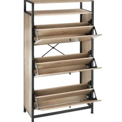 Schoenenkasten-tectake Schoenenkast, Industrieel Licht Hout, Eiken Sonoma