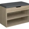Schoenenkasten-tectake Schoenenkast Jasmina met zitkussen 60x30x43,5cm