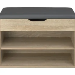 Schoenenkasten-tectake Schoenenkast Jasmina met zitkussen 60x30x43,5cm