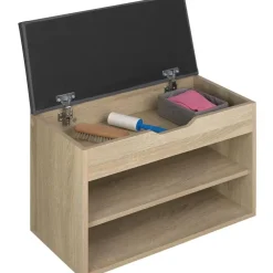 Schoenenkasten-tectake Schoenenkast Jasmina met zitkussen 60x30x43,5cm
