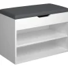 tectake Schoenenkast Jasmina met zitkussen 60x30x43,5cm, Wit