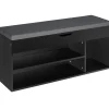 Schoenenkasten-tectake Schoenenkast Natalya met zitkussen 104x30x49cm, Zwart