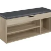 Schoenenkasten-tectake Schoenenkast Natalya met zitkussen 104x30x49cm