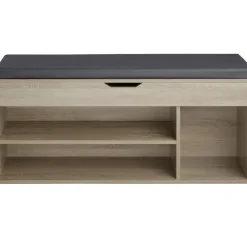 Schoenenkasten-tectake Schoenenkast Natalya met zitkussen 104x30x49cm