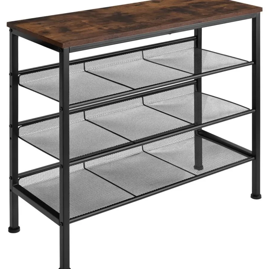 Kledingopbergers-tectake Schoenenrek Wolverhampton 75,5x30,5x69,5cm