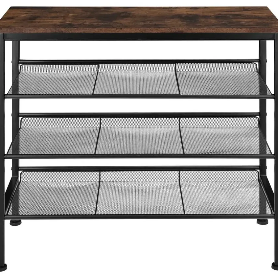 Kledingopbergers-tectake Schoenenrek Wolverhampton 75,5x30,5x69,5cm
