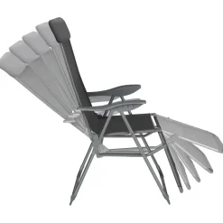 tectake Set van 2 aluminium tuinstoelen inklapbaar met hoofdsteun en voetensteun
