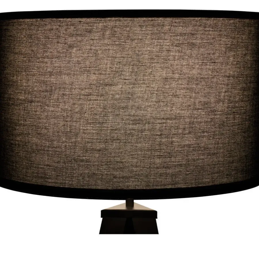 Staande Lampen-tectake Staande lamp Lunaris, textielkap, driepootsframe, Zwart