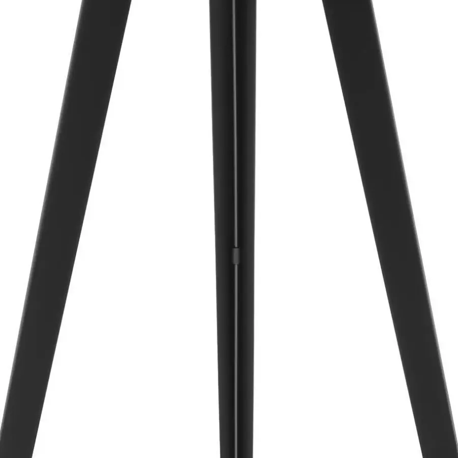 Staande Lampen-tectake Staande lamp Lunaris, textielkap, driepootsframe, Zwart