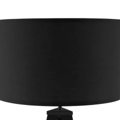 Staande Lampen-tectake Staande lamp Lunaris, textielkap, driepootsframe, Zwart