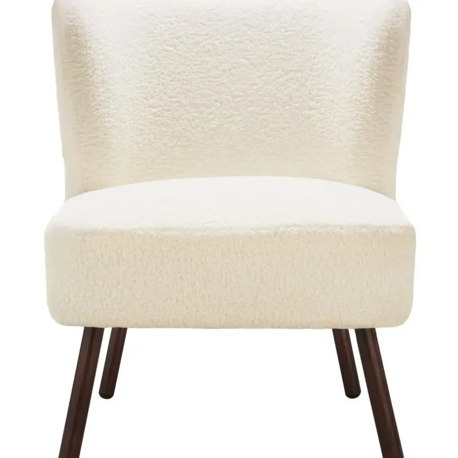 tectake Teddy-fauteuil Robina 2 offwhite W2, Bouclé Gebroken Wit