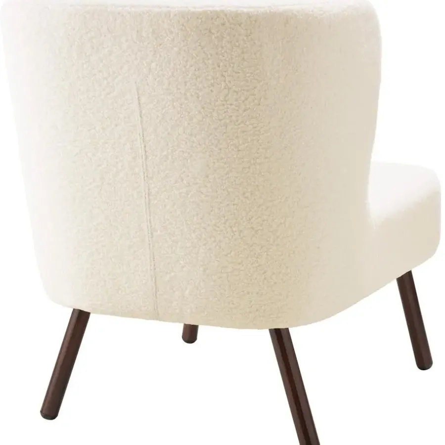 tectake Teddy-fauteuil Robina 2 offwhite W2, Bouclé Gebroken Wit