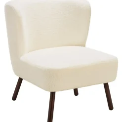 tectake Teddy-fauteuil Robina 2 offwhite W2, Bouclé Gebroken Wit
