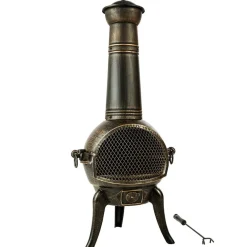 Tuinhaarden En Terrasverwarmers-tectake Terrasoven van gietijzer, Grijs