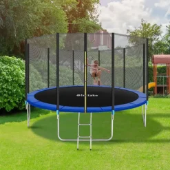 Trampolines-tectake Trampoline Garfunky met veiligheidsnet, Zwart/blauw