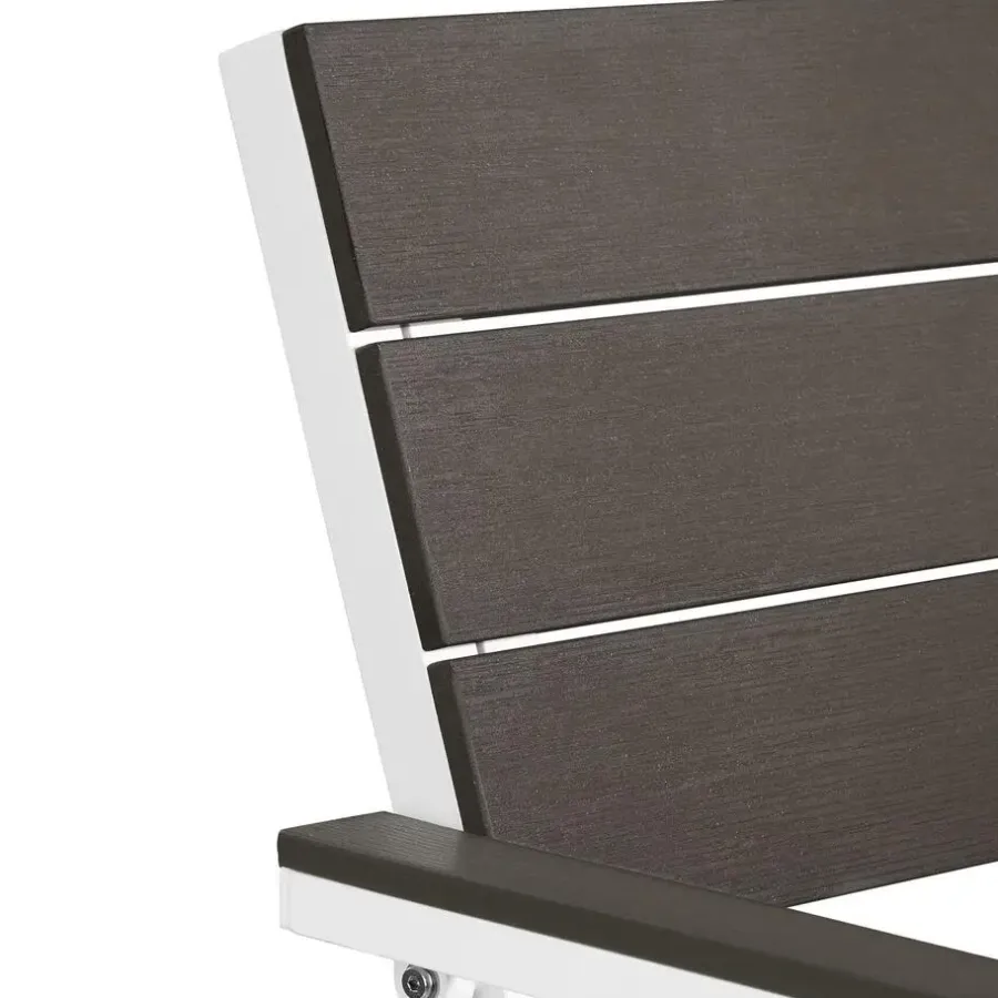 tectake Tuinbank Line 2-zitter met aluminium frame 128x59x88cm, Lichtgrijs/wit