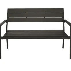 Tuinbanken-tectake Tuinbank Line 2-zitter met aluminium frame 128x59x88cm, Donkergrijs