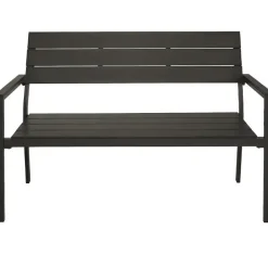 Tuinbanken-tectake Tuinbank Line 2-zitter met aluminium frame 128x59x88cm, Donkergrijs