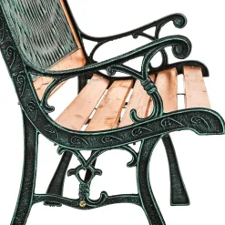 Tuinbanken-tectake Tuinbank Tamara 2-zitter van hout en gietijzer 128x51x73cm, Bruin