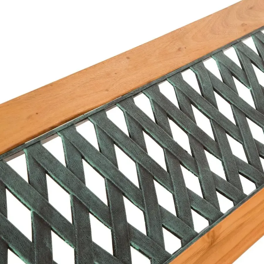 Tuinbanken-tectake Tuinbank Tamara 2-zitter van hout en gietijzer 128x51x73cm, Bruin