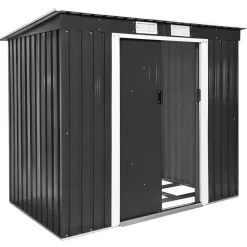 tectake Tuinhuis met hellend dak, Grijs/wit