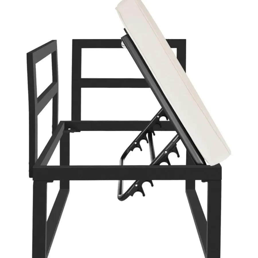 Loungesets|Loungesets-tectake Tuin-loungeset Eliar, 4-delig, met aluminium frame, Zwart