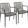 Tuinstoelen-tectake Tuinstoelen Alcudia, weerbestendig, stapelbaar, Antraciet