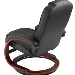 Fauteuils-tectake TV-fauteuil met krukje model 2, Zwart/bruin