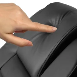 Fauteuils-tectake TV-fauteuil met krukje model 2, Zwart/bruin