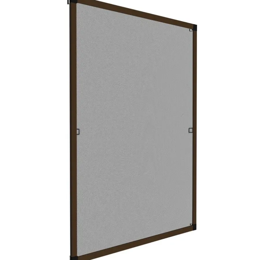 Raam En Deurhorren-tectake Vliegenhor voor raamkozijnen - 100 x 120 cm - Bruin