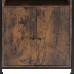 tectake Wandkast Doncaster 60x38x125cm, Industrieel Hout Donker, Rustiek