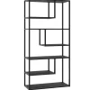 Wandkasten-tectake Wandkast Venda met 6 vakken, industriële stijl, 85x35x188cm, Zwart