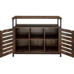 tectake Wandkast Warrington 100x37x82cm, Industrieel Hout Donker, Rustiek