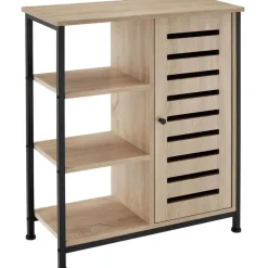 Wandkasten-tectake Wandkast 71x32x82cm, Industrieel Licht Hout, Eiken Sonoma