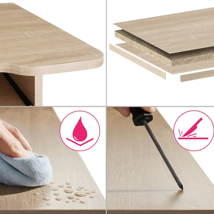 Wandkasten-tectake Wandkast 71x32x82cm, Industrieel Licht Hout, Eiken Sonoma