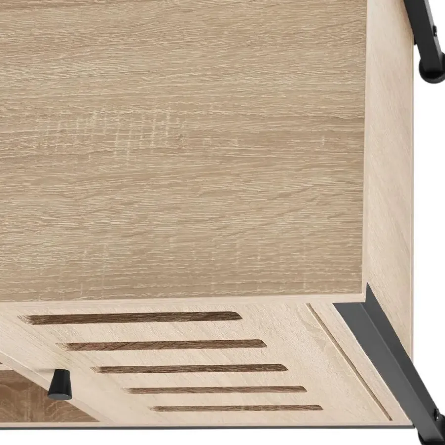 Wandkasten-tectake Wandkast 71x32x82cm, Industrieel Licht Hout, Eiken Sonoma