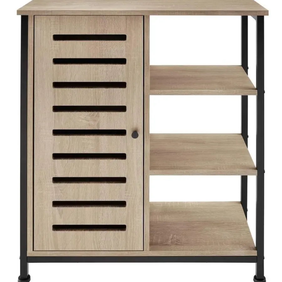 tectake Wandkast 71x32x82cm, Industrieel Licht Hout, Eiken Sonoma