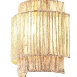 Wandlampen-tectake Wandlamp Lignea Lux van jute in boho-stijl, 40W, Natuur