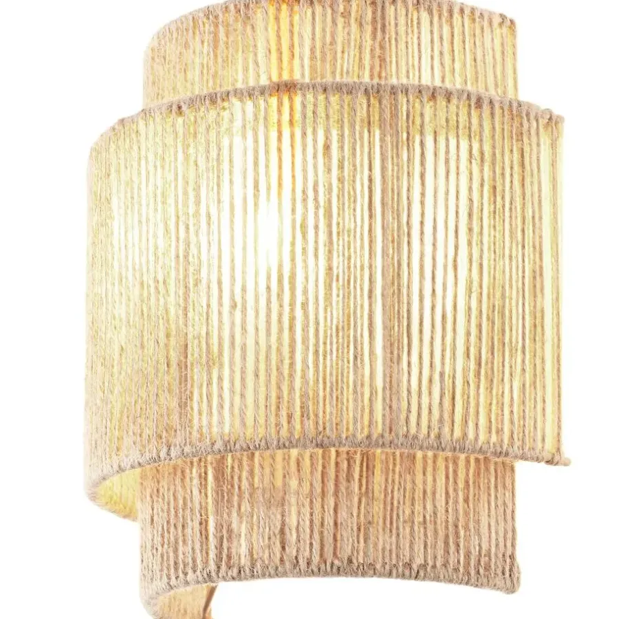 Wandlampen-tectake Wandlamp Lignea Lux van jute in boho-stijl, 40W, Natuur