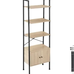 tectake Wandrek Brentwood 57,5x34x173cm, Industrieel Licht Hout, Eiken Sonoma