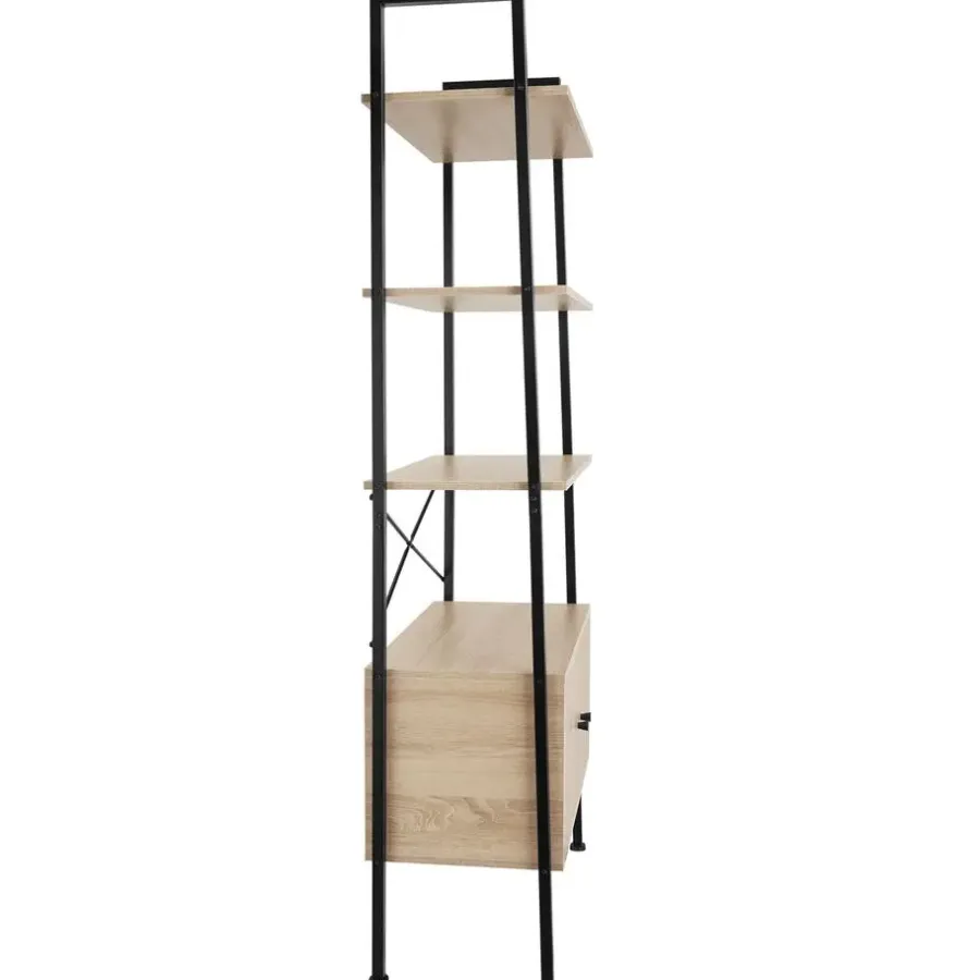 tectake Wandrek Brentwood 57,5x34x173cm, Industrieel Licht Hout, Eiken Sonoma