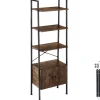 Wandkasten-tectake Wandrek Brentwood 57,5x34x173cm, Industrieel Hout Donker, Rustiek