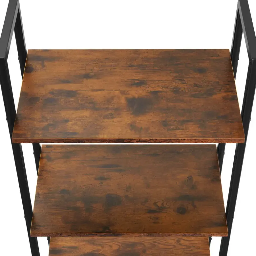 Wandkasten-tectake Wandrek Brentwood 57,5x34x173cm, Industrieel Hout Donker, Rustiek