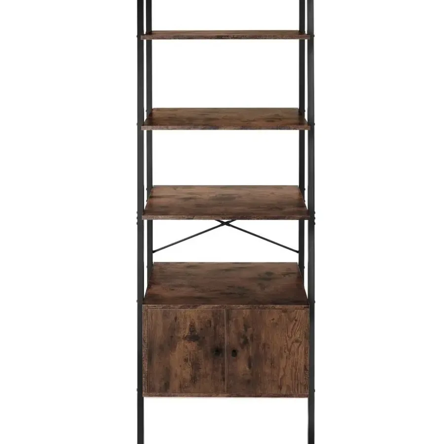 Wandkasten-tectake Wandrek Brentwood 57,5x34x173cm, Industrieel Hout Donker, Rustiek