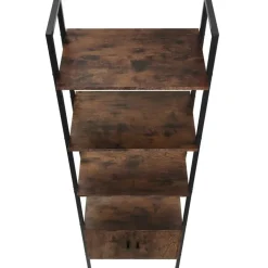 Wandkasten-tectake Wandrek Brentwood 57,5x34x173cm, Industrieel Hout Donker, Rustiek
