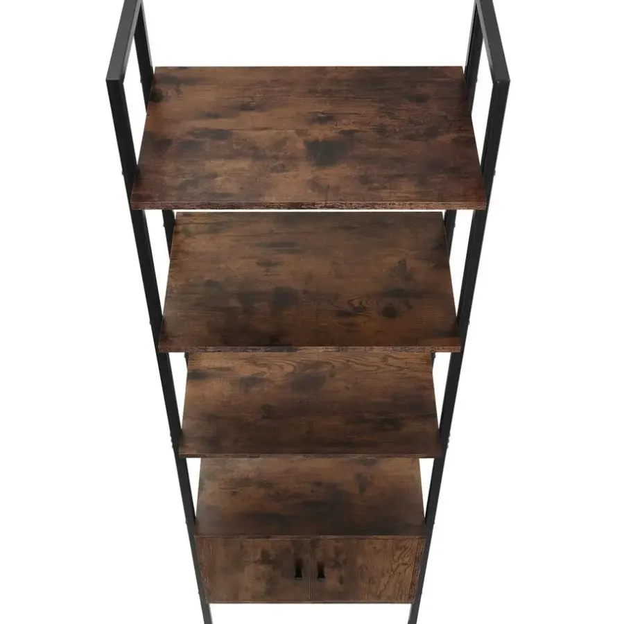 Wandkasten-tectake Wandrek Brentwood 57,5x34x173cm, Industrieel Hout Donker, Rustiek
