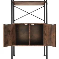 Wandkasten-tectake Wandrek Brentwood 57,5x34x173cm, Industrieel Hout Donker, Rustiek